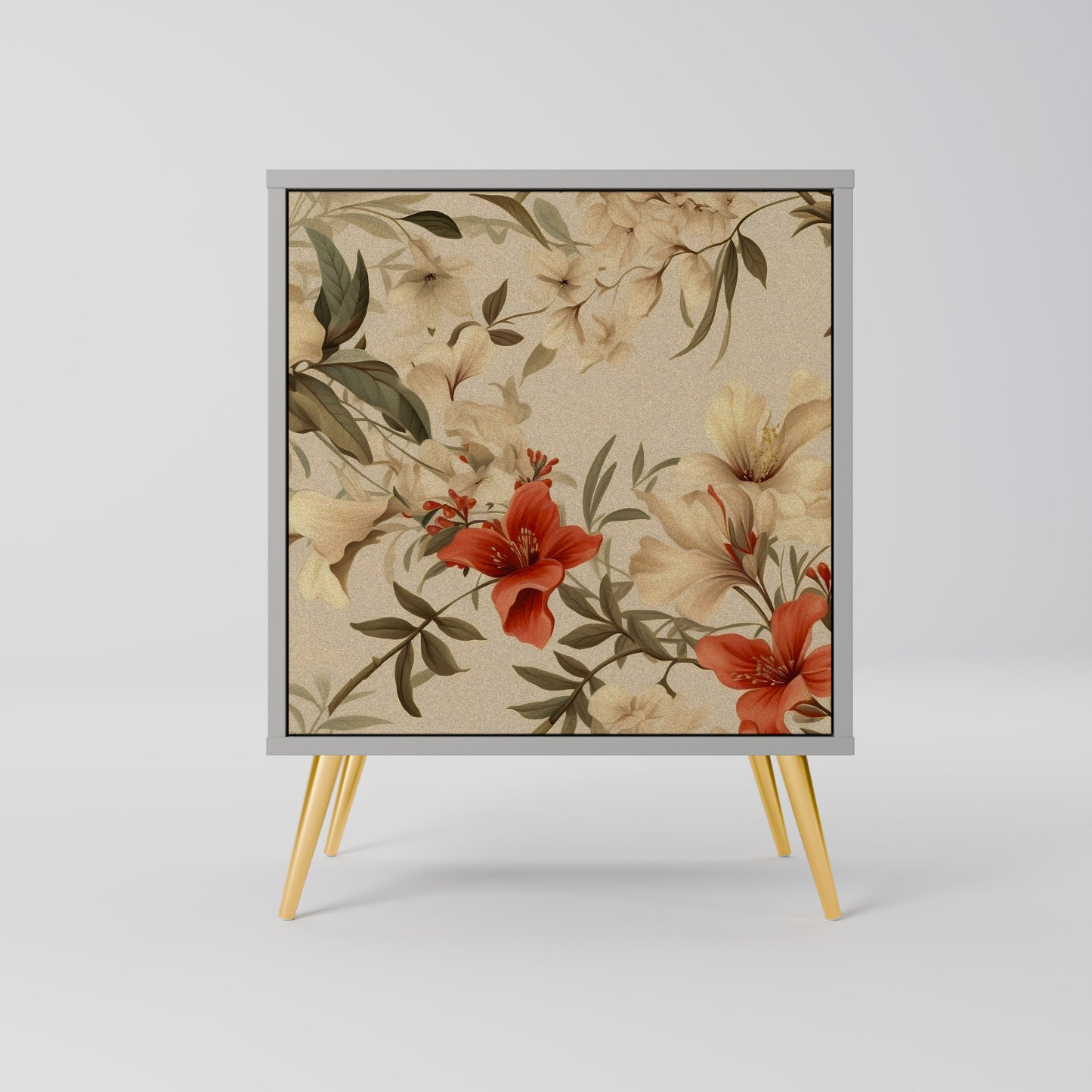 BLOOMING HARMONY 1-Door Sideboard in Grey Finish