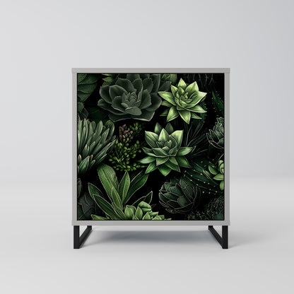 SUCCULENT JUNGLE 1-Door Sideboard in Grey Finish