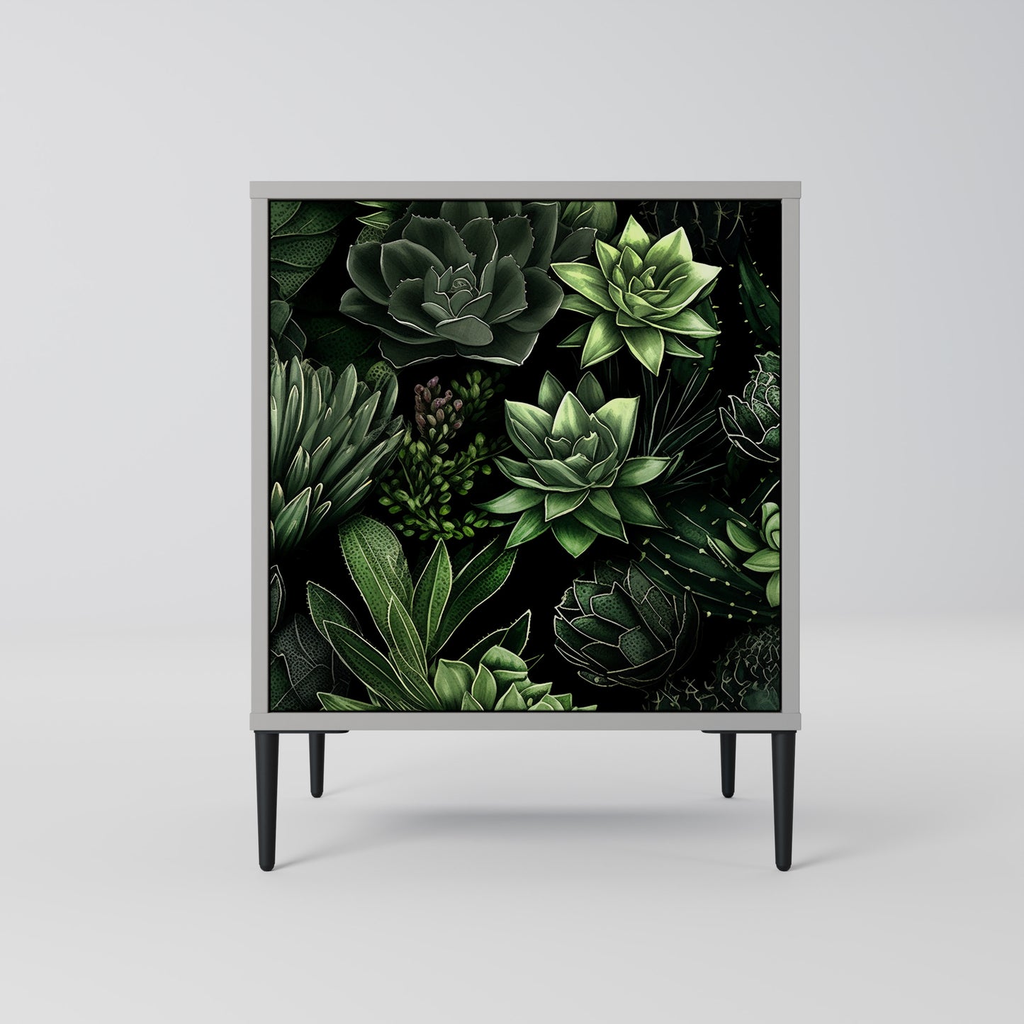 SUCCULENT JUNGLE 1-Door Sideboard in Grey Finish