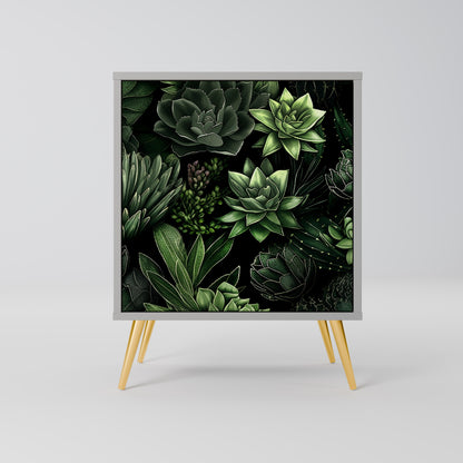 SUCCULENT JUNGLE 1-Door Sideboard in Grey Finish