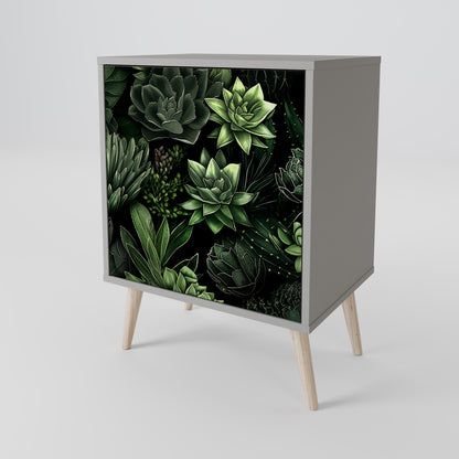 SUCCULENT JUNGLE 1-Door Sideboard in Grey Finish