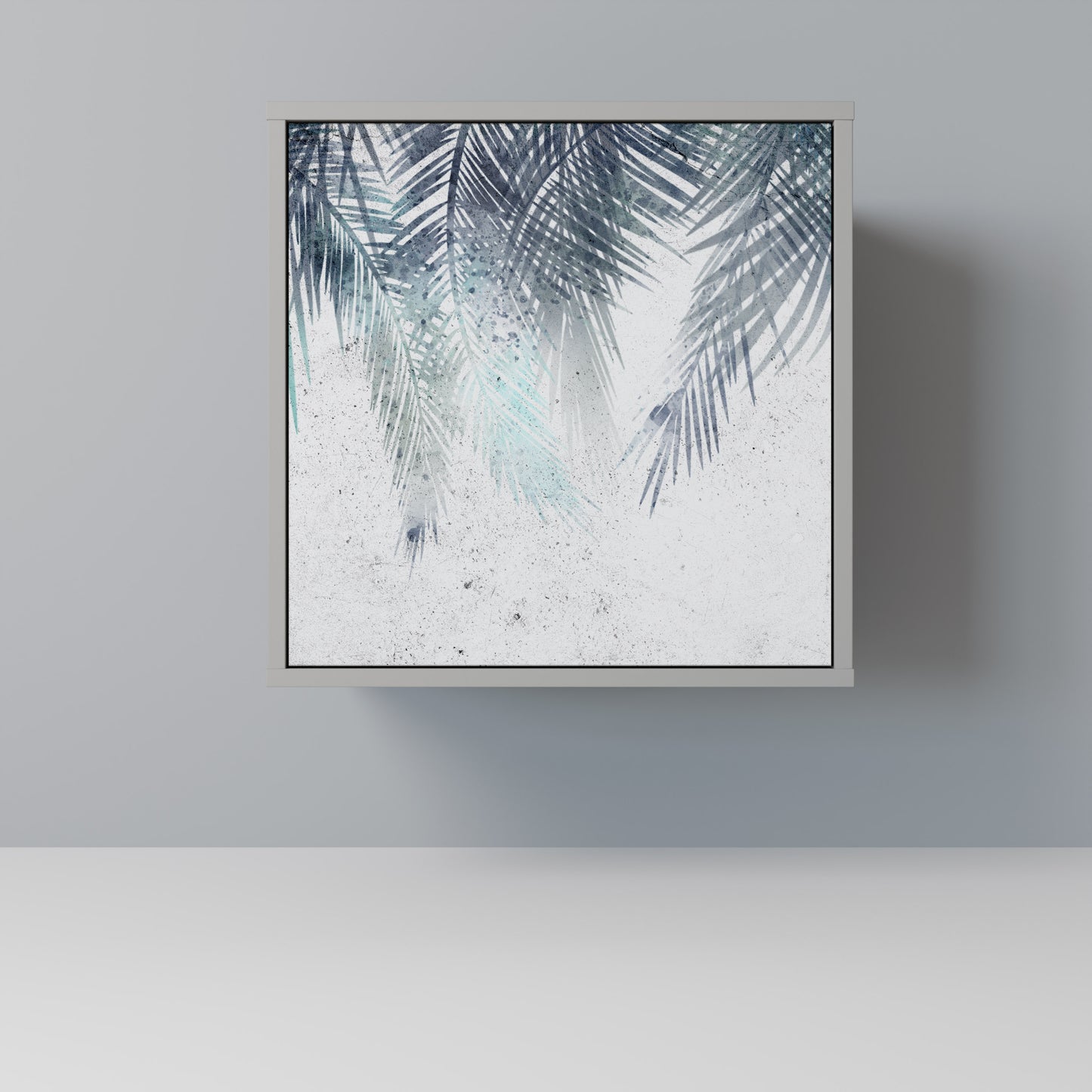 PALM VEIL 1-Door Sideboard in Grey Finish