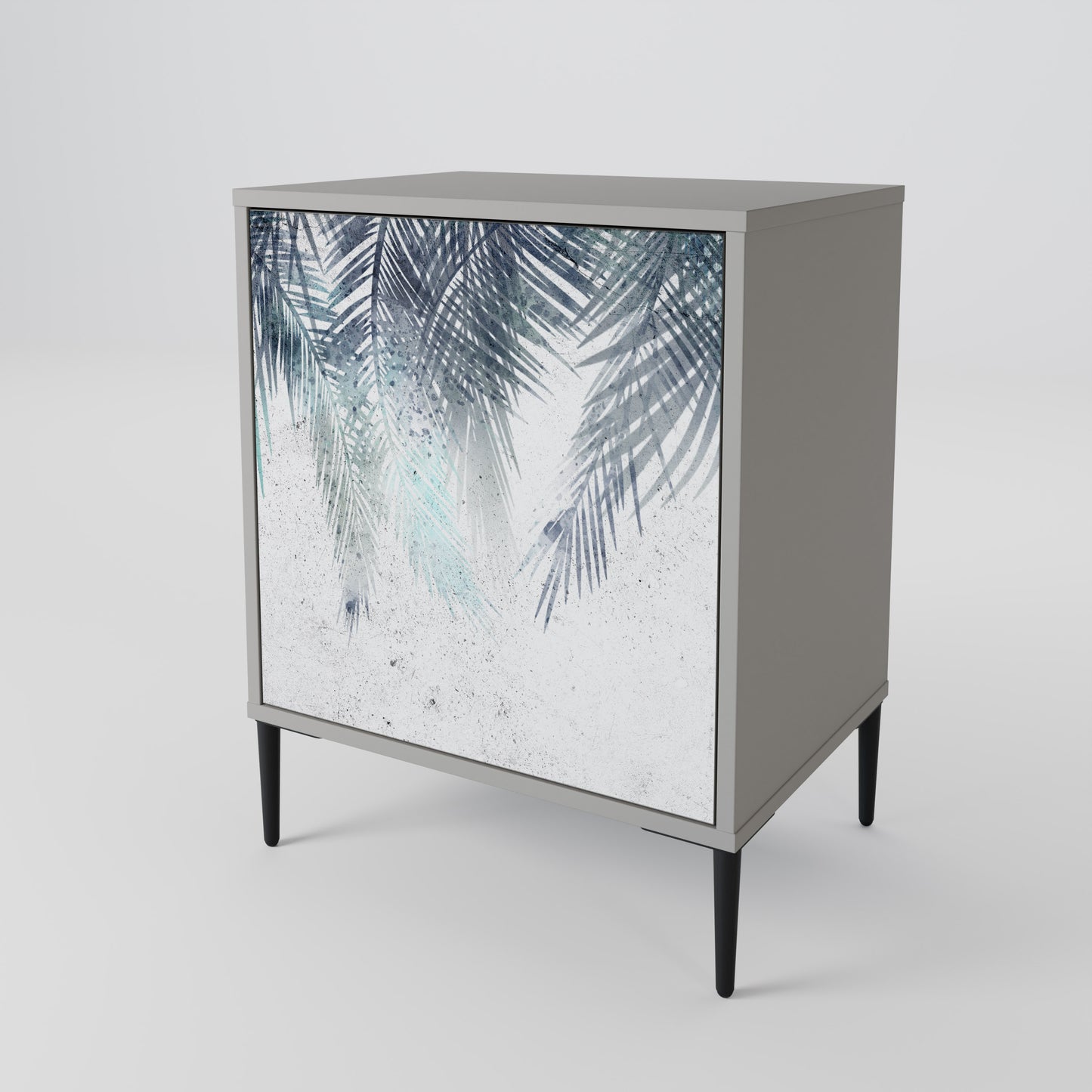 PALM VEIL 1-Door Sideboard in Grey Finish