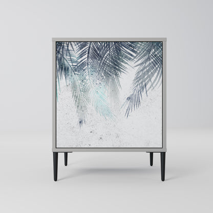 PALM VEIL 1-Door Sideboard in Grey Finish