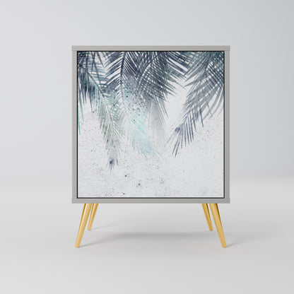 PALM VEIL 1-Door Sideboard in Grey Finish