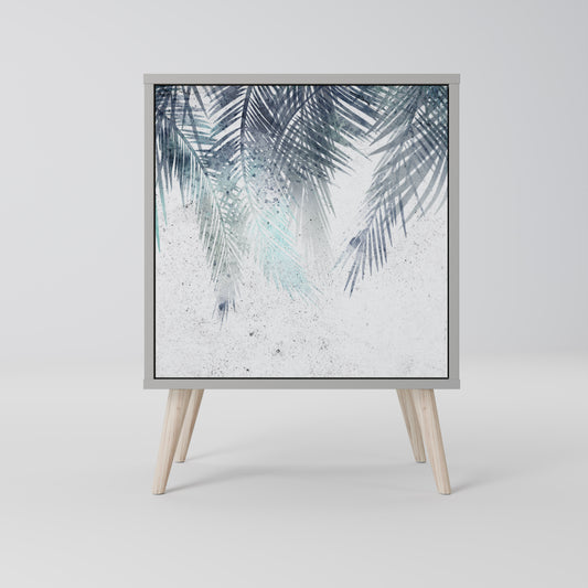 Credenza PALM VEIL a 1 anta con finitura grigia