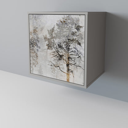 Credenza a 1 anta FADE IN THE TREES in finitura grigia