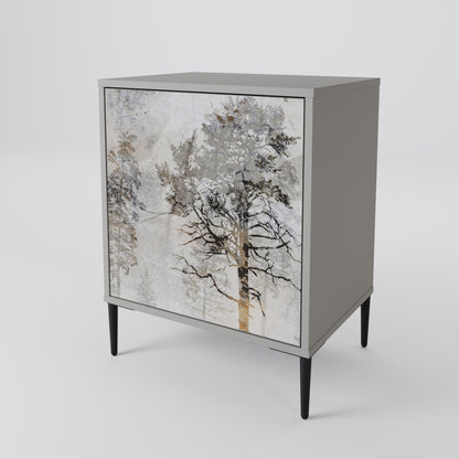 Credenza a 1 anta FADE IN THE TREES in finitura grigia