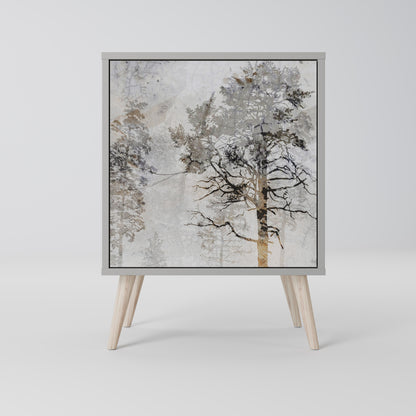 Credenza a 1 anta FADE IN THE TREES in finitura grigia