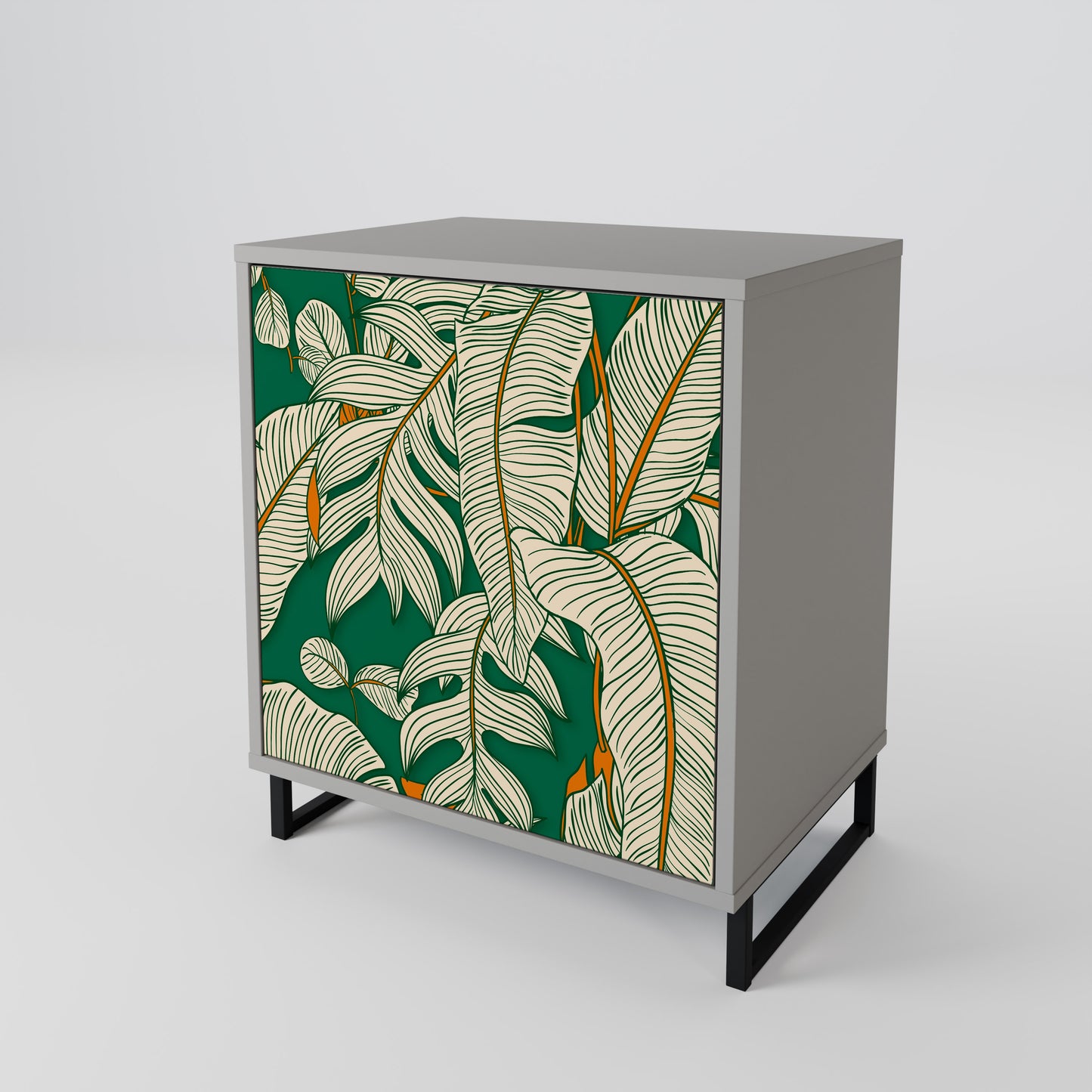 Credenza VERDANT PLEASURES a 1 anta con finitura grigia