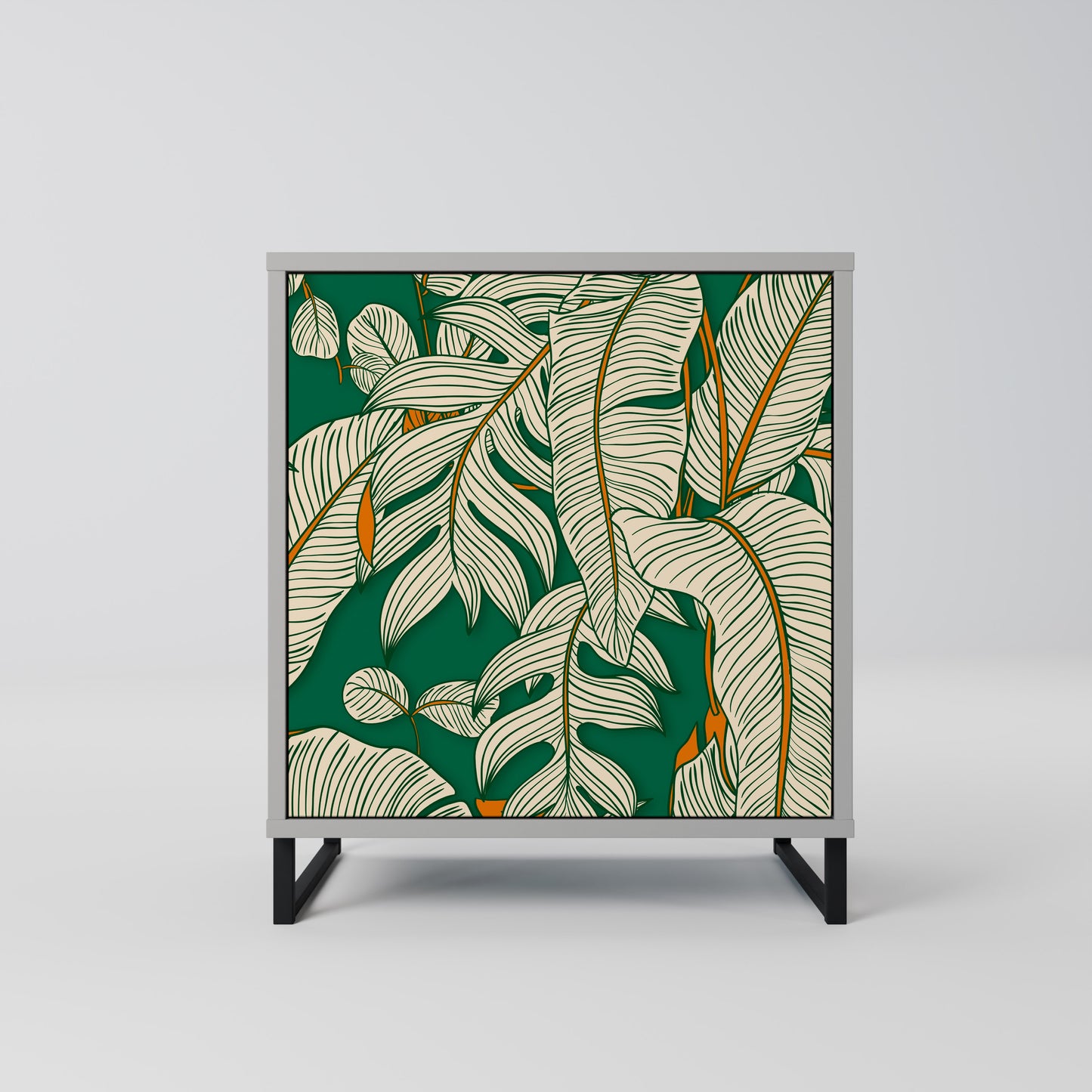 Credenza VERDANT PLEASURES a 1 anta con finitura grigia