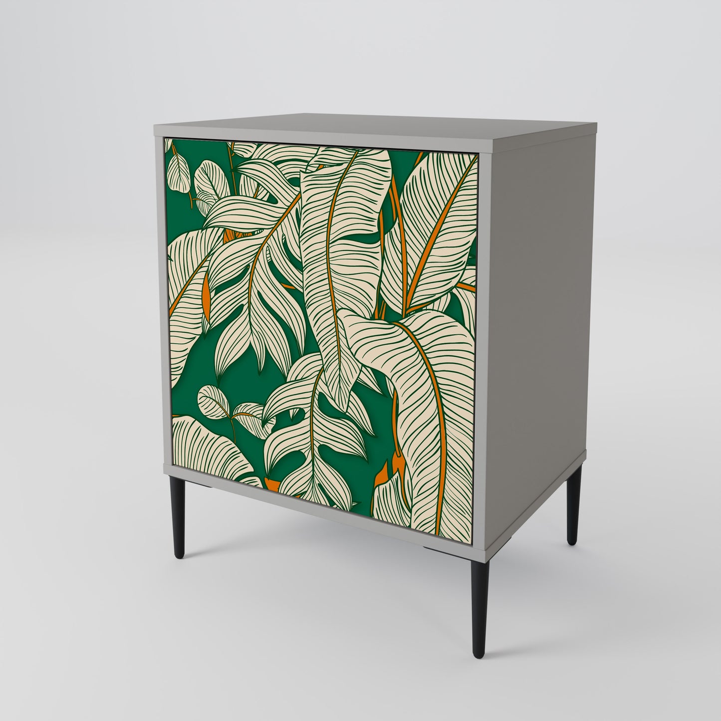 Credenza VERDANT PLEASURES a 1 anta con finitura grigia