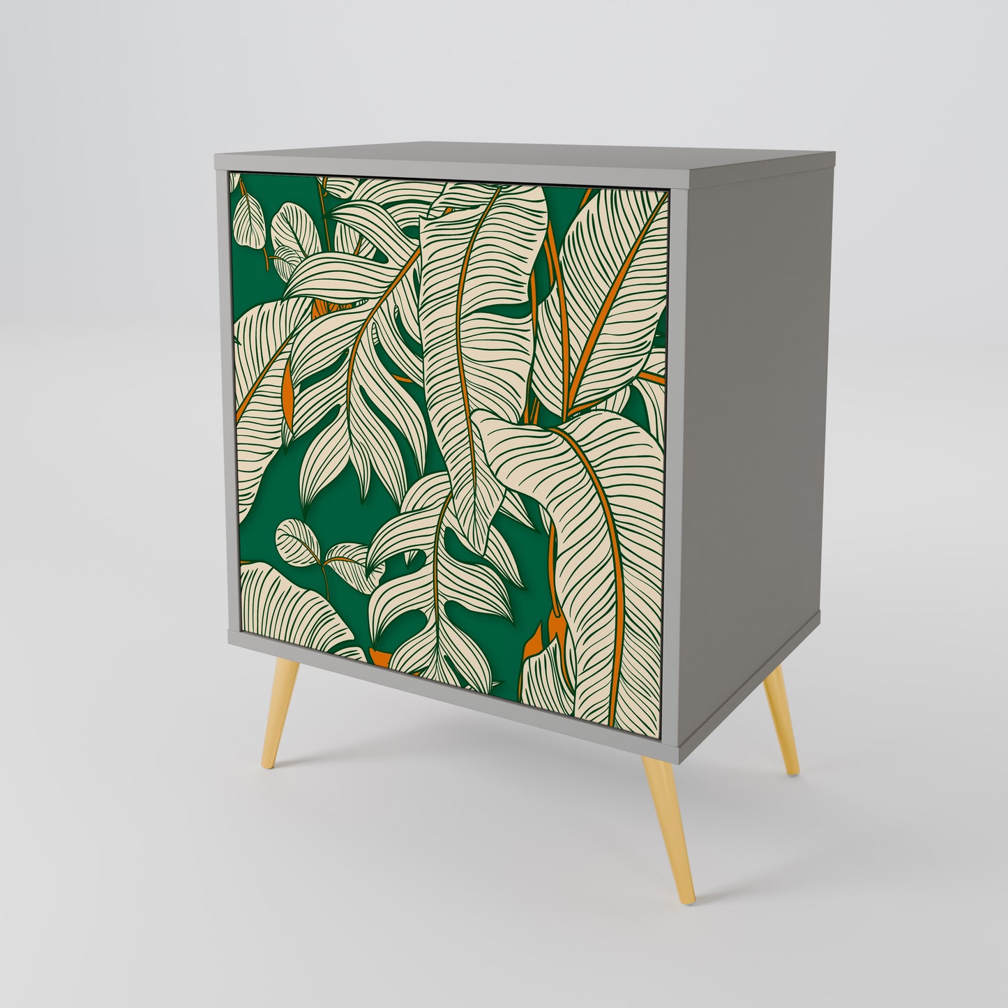 Credenza VERDANT PLEASURES a 1 anta con finitura grigia