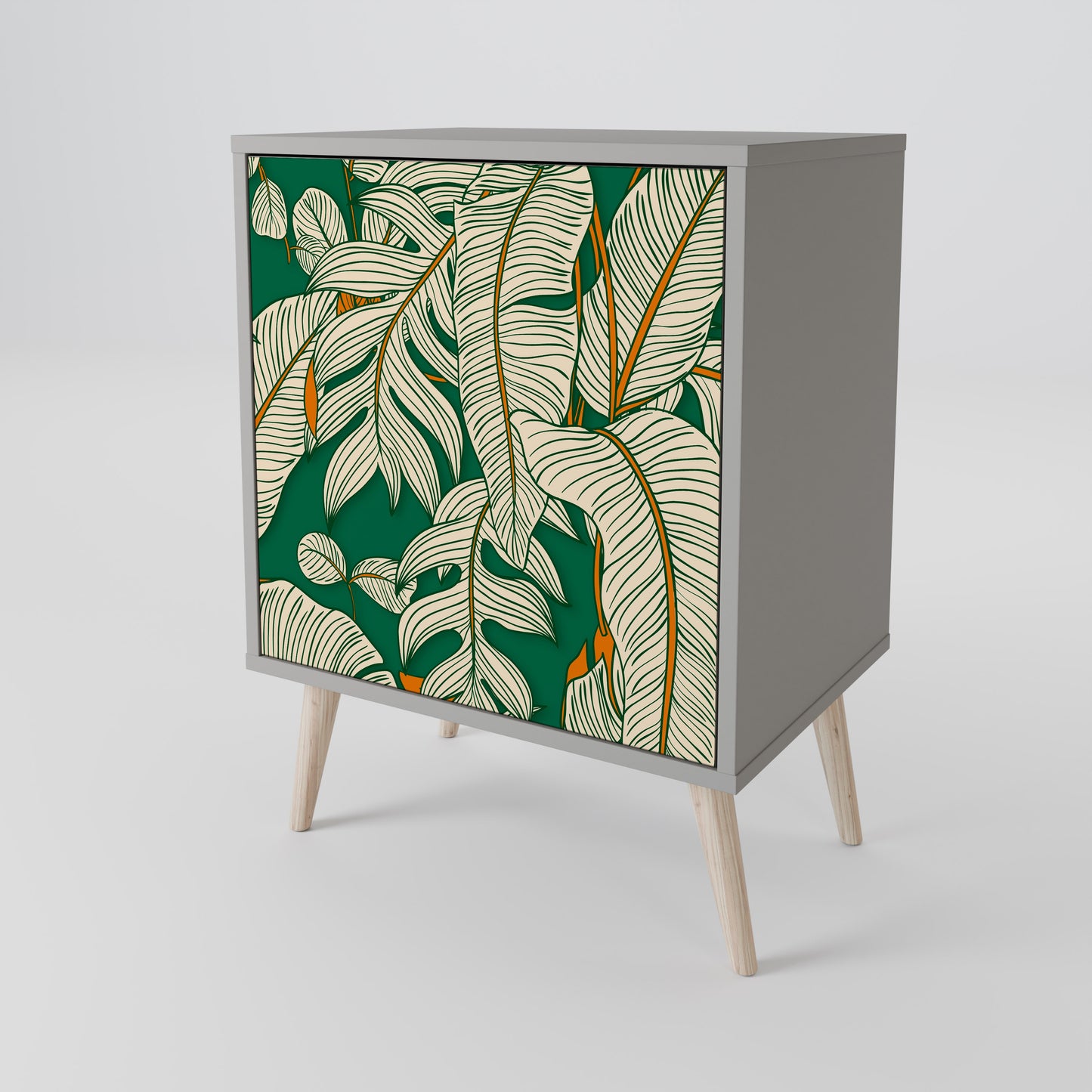 Credenza VERDANT PLEASURES a 1 anta con finitura grigia