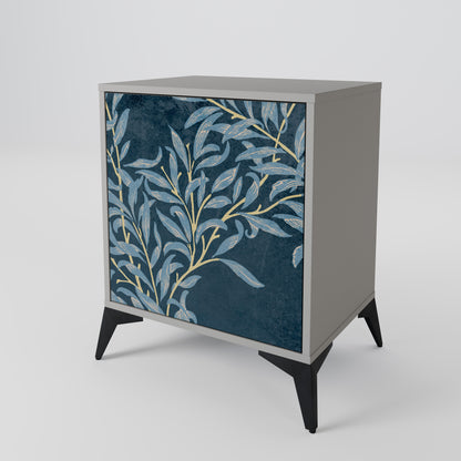 BLUE LEAVES 1-Door Sideboard in Grey Finish