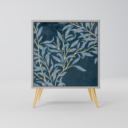 BLUE LEAVES 1-Door Sideboard in Grey Finish