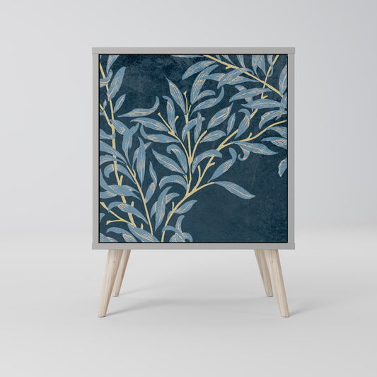 BLUE LEAVES 1-Door Sideboard in Grey Finish