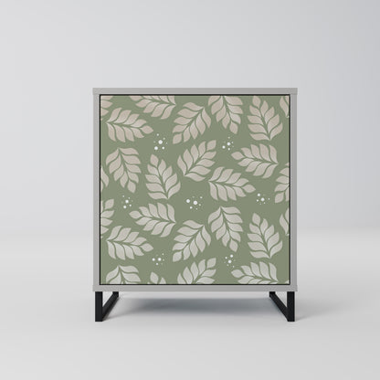 LEAVES ON GREEN 1-Door Sideboard in Grey Finish