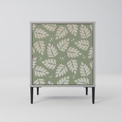 LEAVES ON GREEN 1-Door Sideboard in Grey Finish