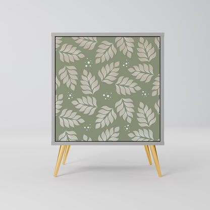 LEAVES ON GREEN 1-Door Sideboard in Grey Finish