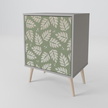 LEAVES ON GREEN 1-Door Sideboard in Grey Finish