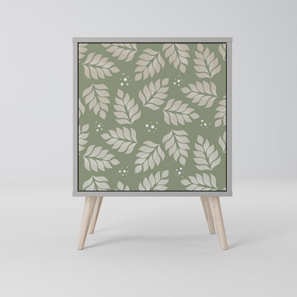LEAVES ON GREEN 1-Door Sideboard in Grey Finish