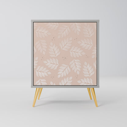 LEAVES ON BEIGE 1-Door Sideboard in Grey Finish