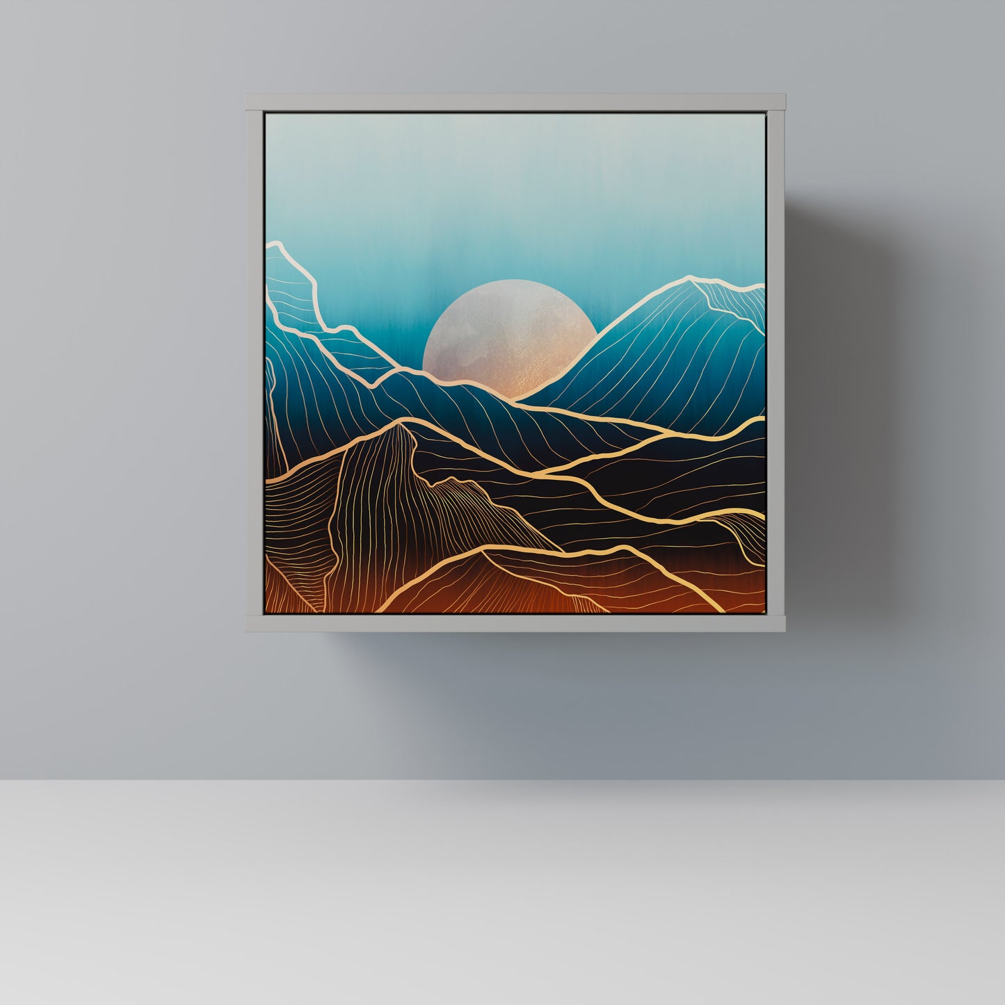 LUNAR SECRETS 1-Door Sideboard in Grey Finish