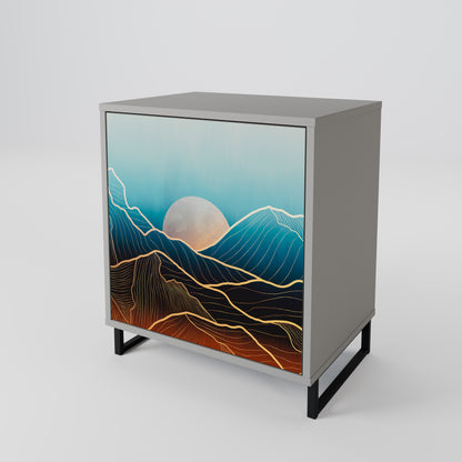 LUNAR SECRETS 1-Door Sideboard in Grey Finish