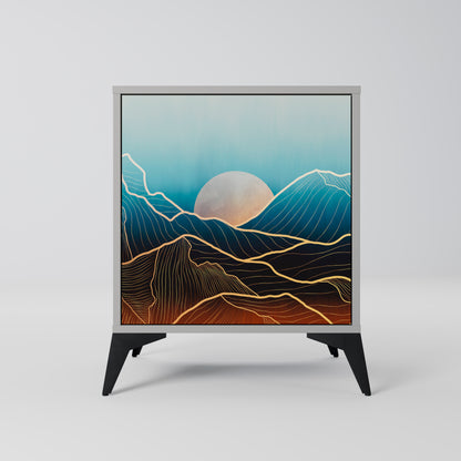 LUNAR SECRETS 1-Door Sideboard in Grey Finish