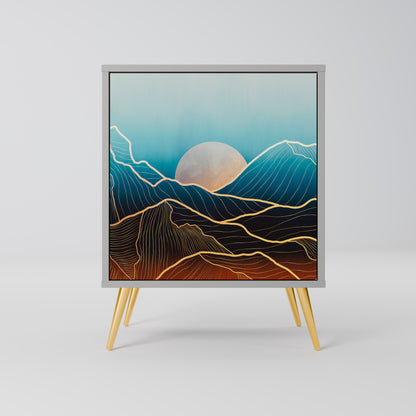 LUNAR SECRETS 1-Door Sideboard in Grey Finish