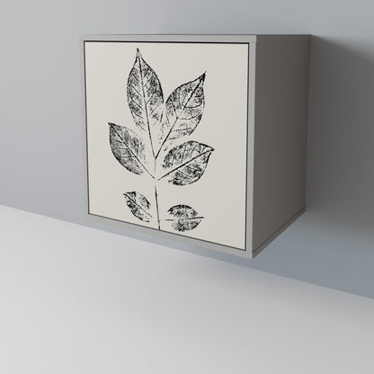 LEAFY STAMPS 1-Door Sideboard in Grey Finish