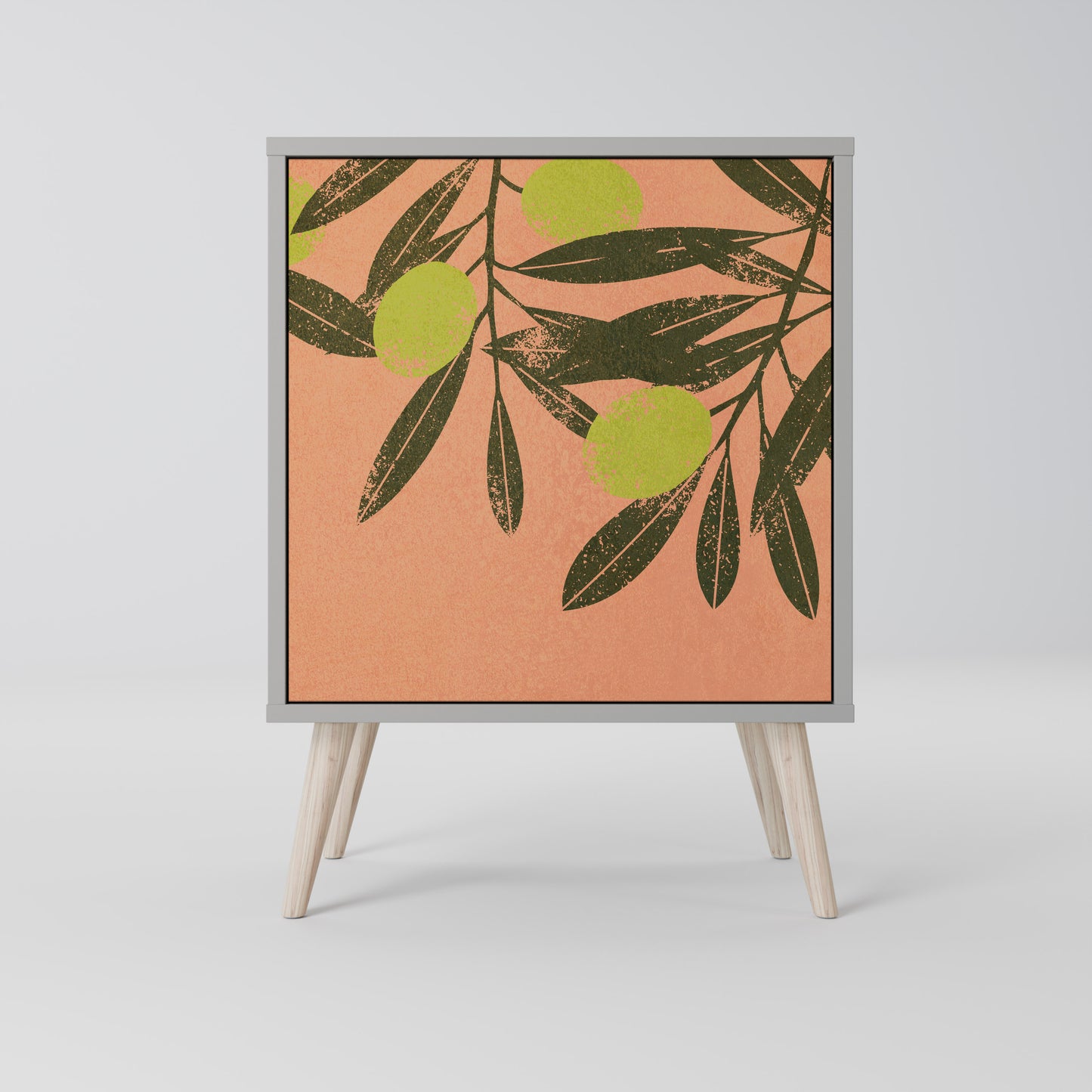 JUICY OLIVES 1-Door Sideboard in Grey Finish