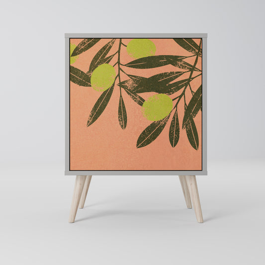 Credenza a 1 anta JUICY OLIVES con finitura grigia