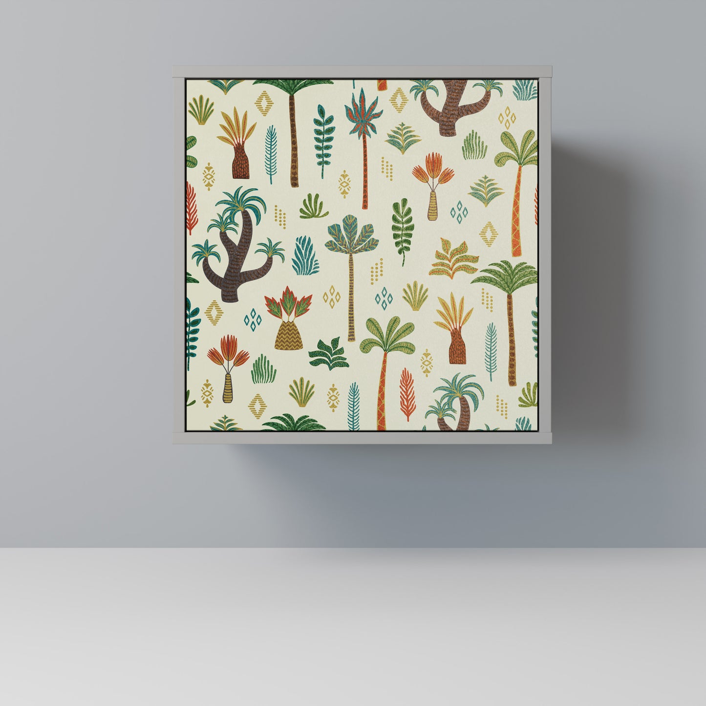 Credenza PALM SPRING a 1 anta con finitura grigia