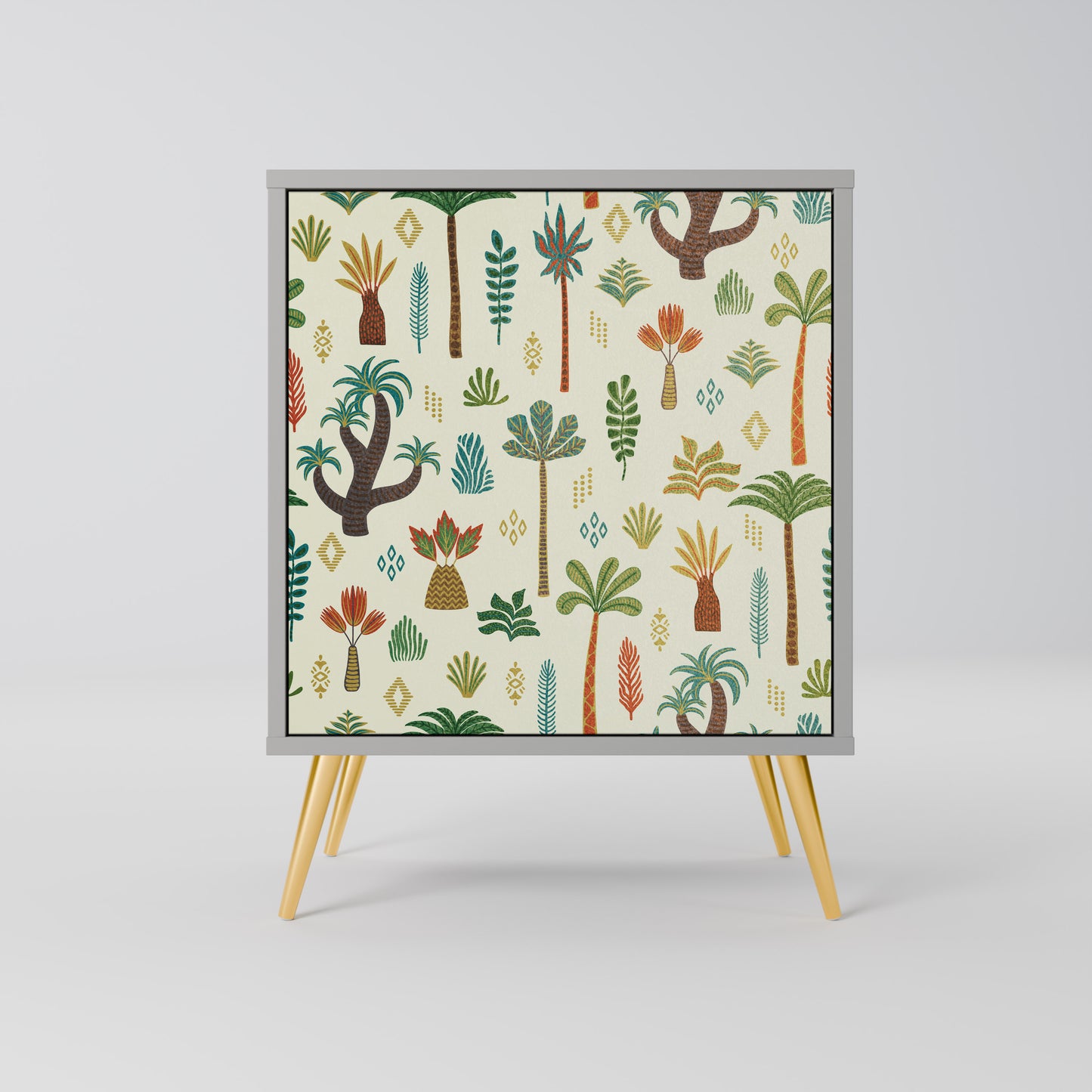 Credenza PALM SPRING a 1 anta con finitura grigia