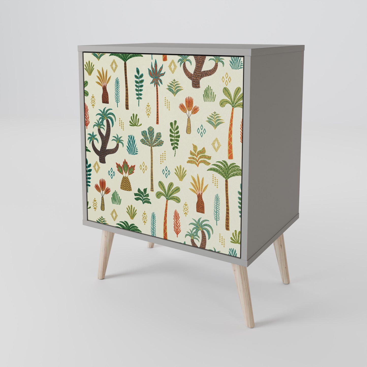 Credenza PALM SPRING a 1 anta con finitura grigia