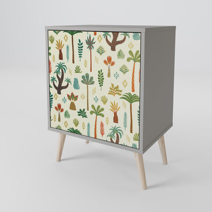 Credenza PALM SPRING a 1 anta con finitura grigia