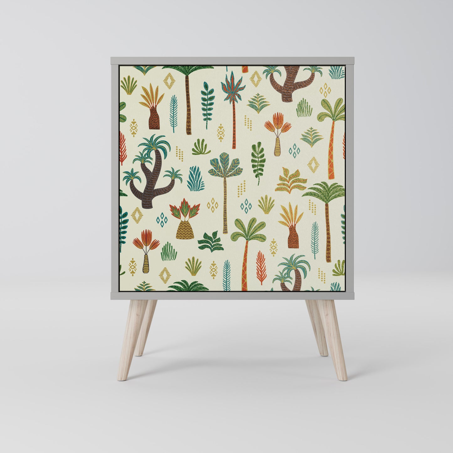 Credenza PALM SPRING a 1 anta con finitura grigia