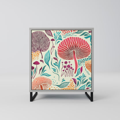 Credenza FUNGUS FANTASY a 1 anta con finitura grigia