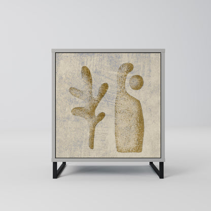 Credenza SAND SCULPTURES a 1 anta con finitura grigia