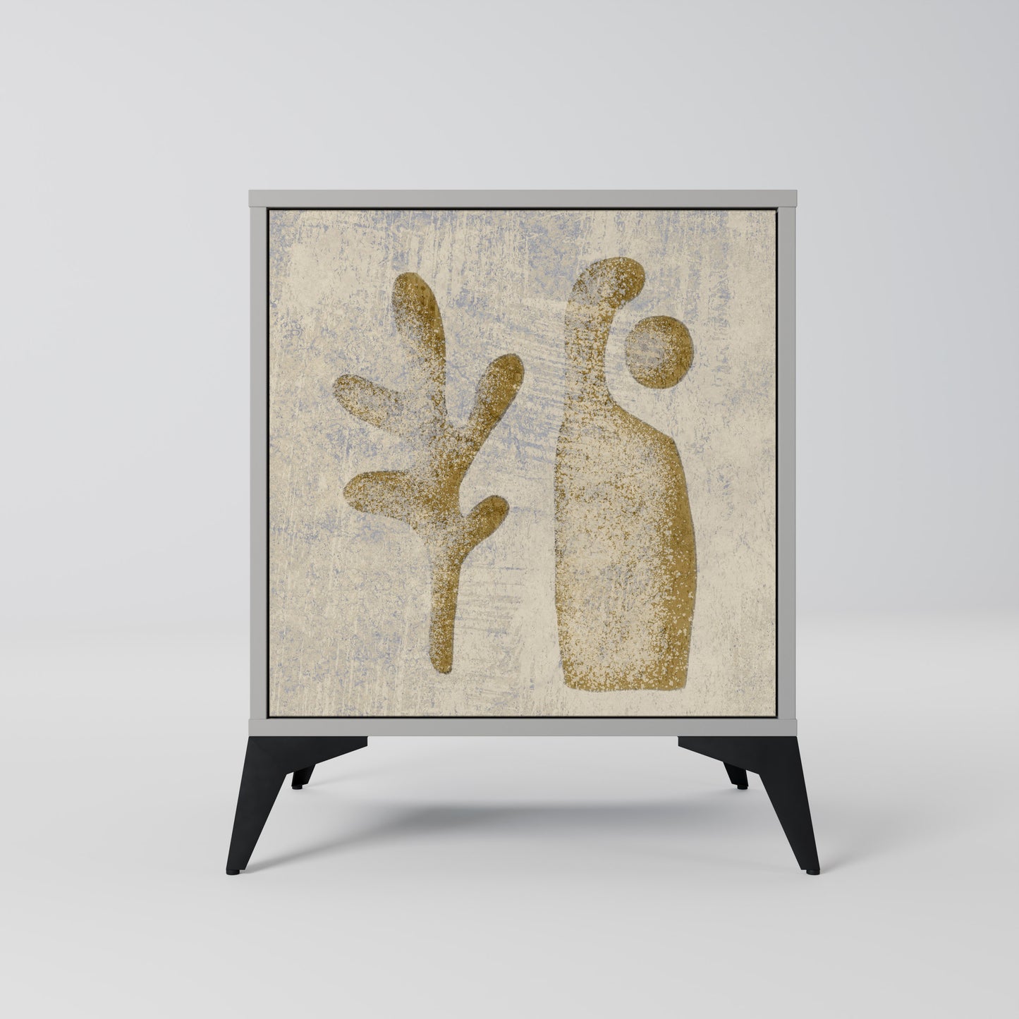 Credenza SAND SCULPTURES a 1 anta con finitura grigia