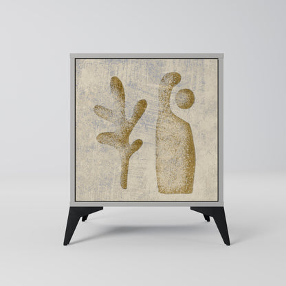 Credenza SAND SCULPTURES a 1 anta con finitura grigia
