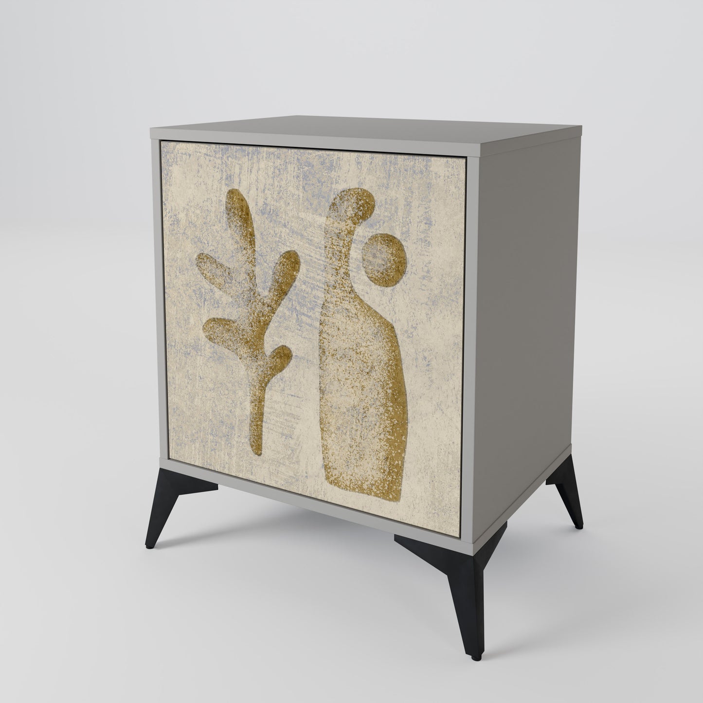 Credenza SAND SCULPTURES a 1 anta con finitura grigia