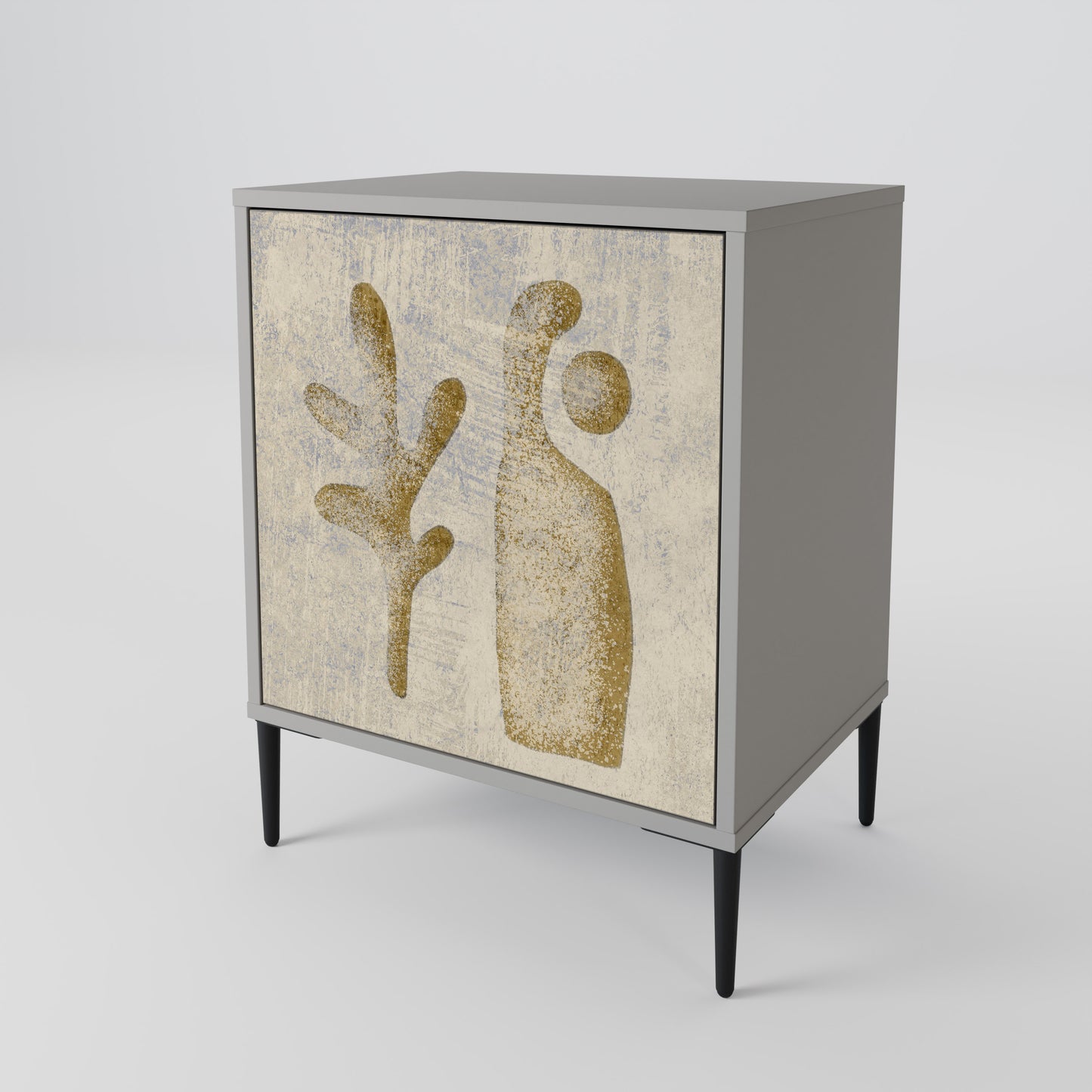 Credenza SAND SCULPTURES a 1 anta con finitura grigia