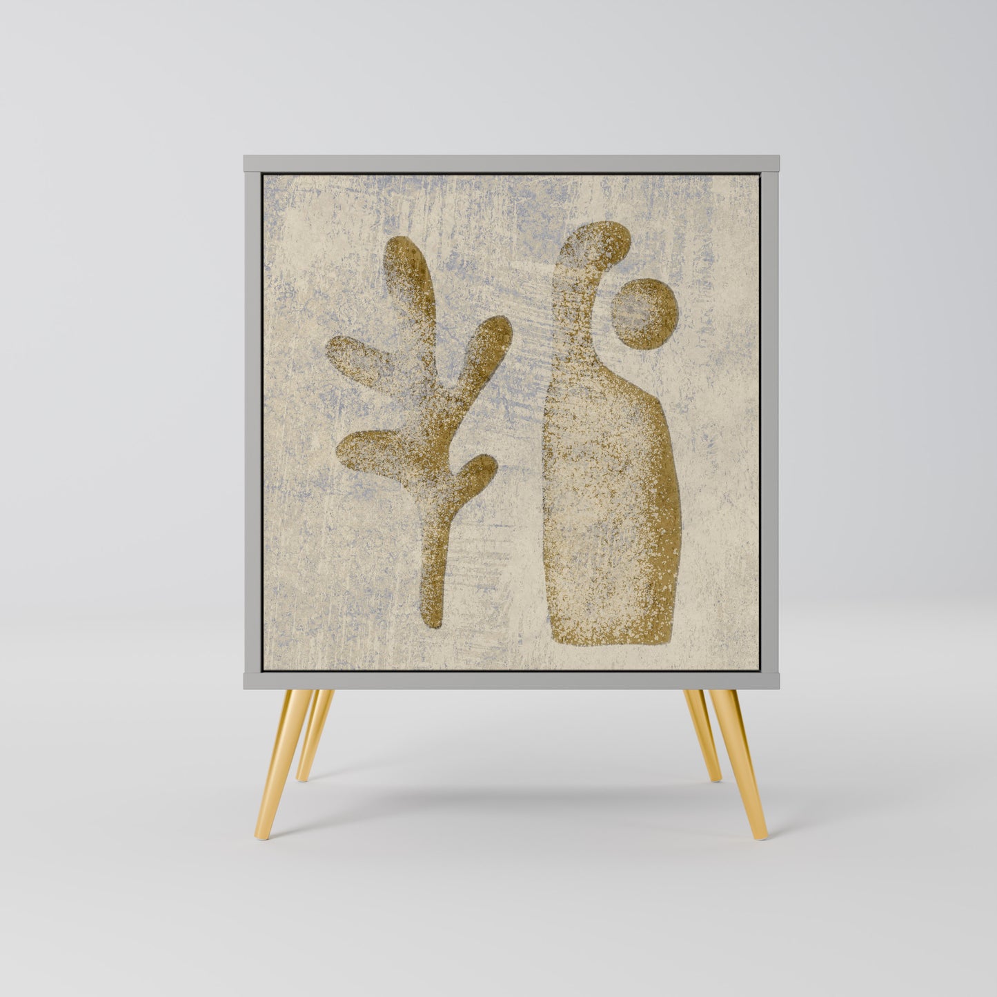 Credenza SAND SCULPTURES a 1 anta con finitura grigia