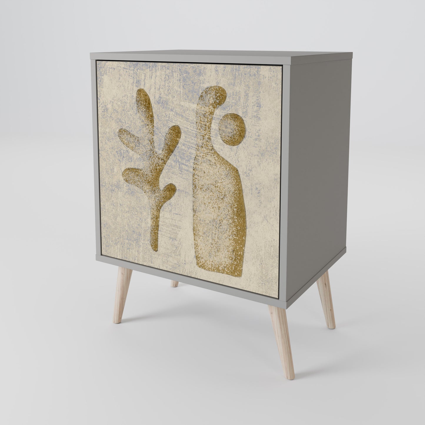 Credenza SAND SCULPTURES a 1 anta con finitura grigia