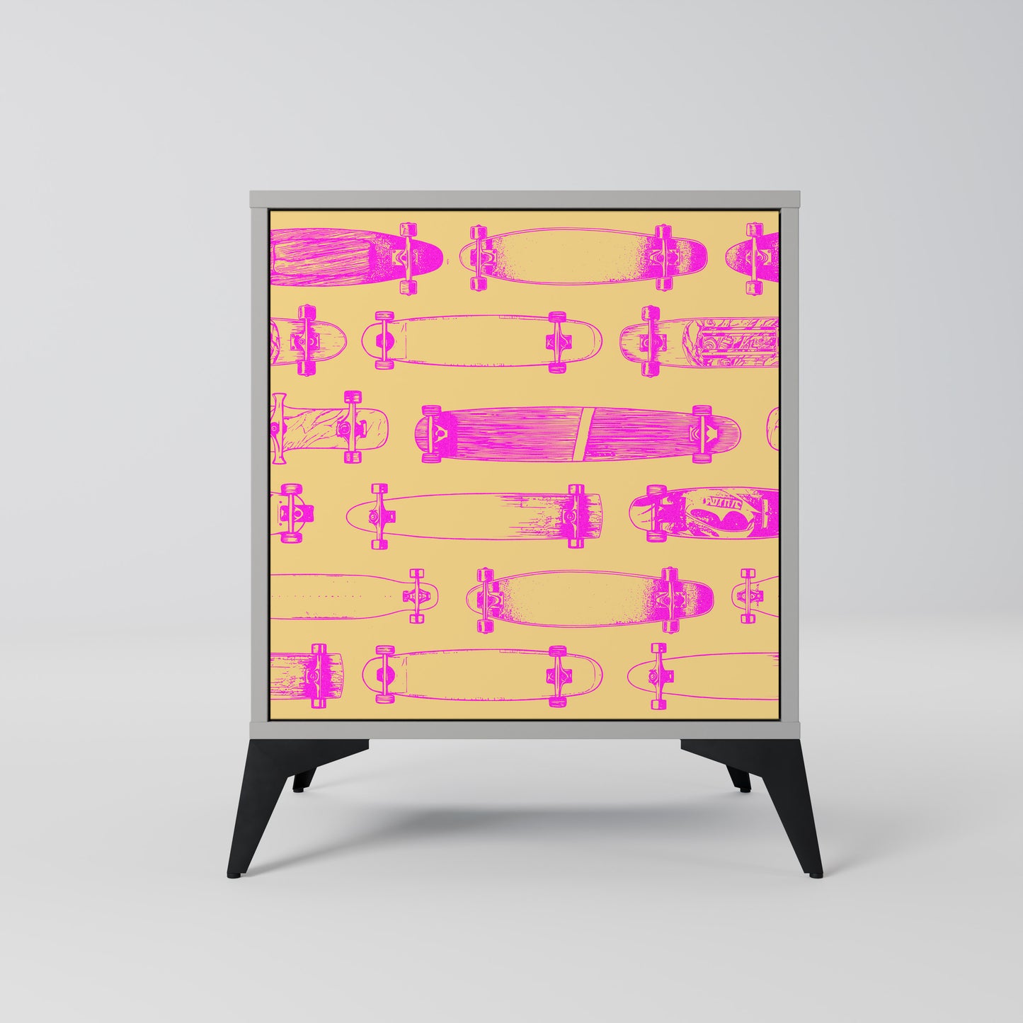 Credenza SKATEBOARD ARTISTRY a 1 anta con finitura grigia