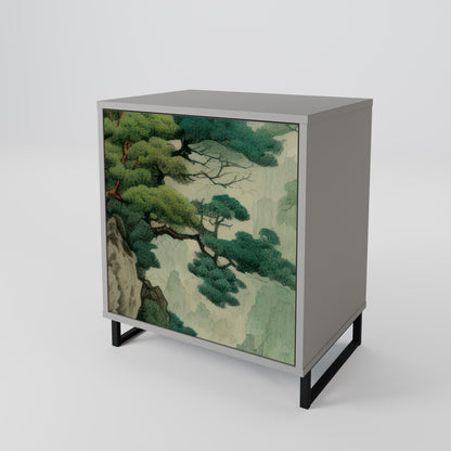 Credenza VERDURE ABYSS a 1 anta con finitura grigia