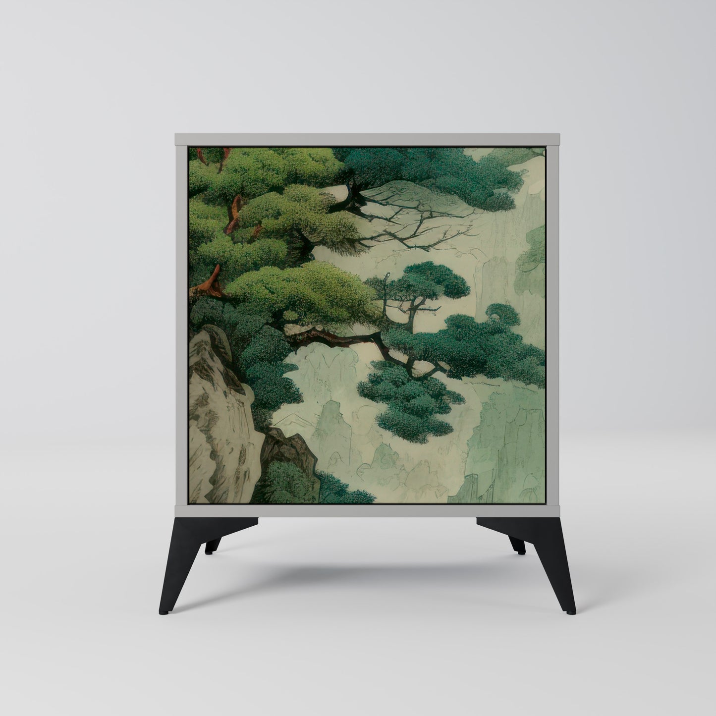 Credenza VERDURE ABYSS a 1 anta con finitura grigia